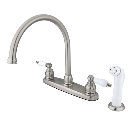Kingston Brass Vintage Centerset Kitchen Faucet, Brushed Nickel KB728